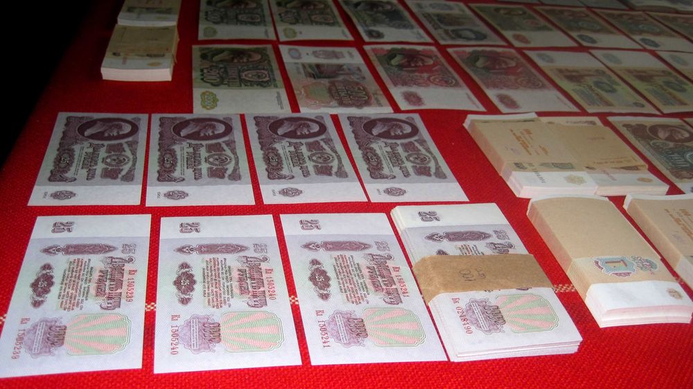 UNC рубли с запечатаных пачек СССР 1, 3, 5, 10,25,50,100,200,500,1000