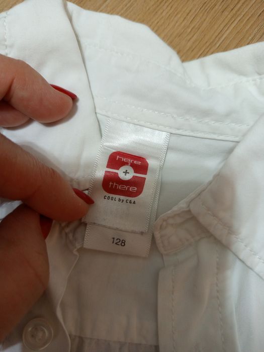 Biała koszula chłopięca 128