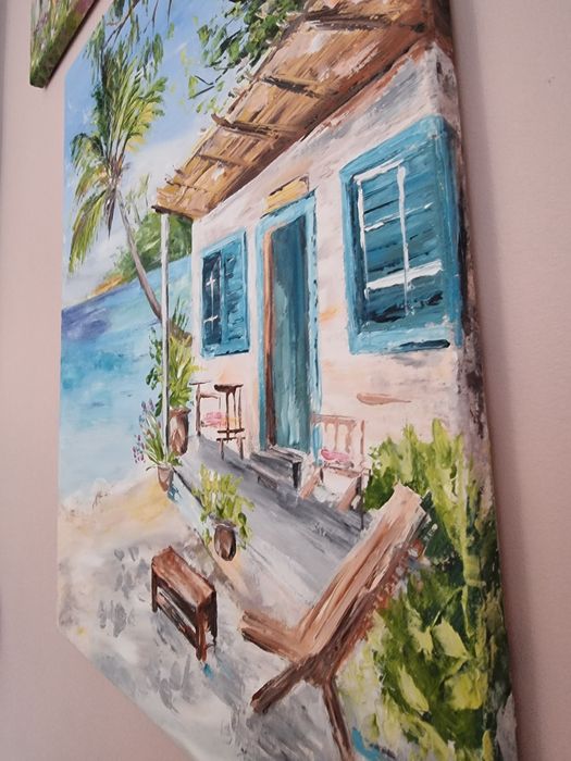 Obraz olejny "Rajska plaża" ręcznie malowany 40 x50 cm