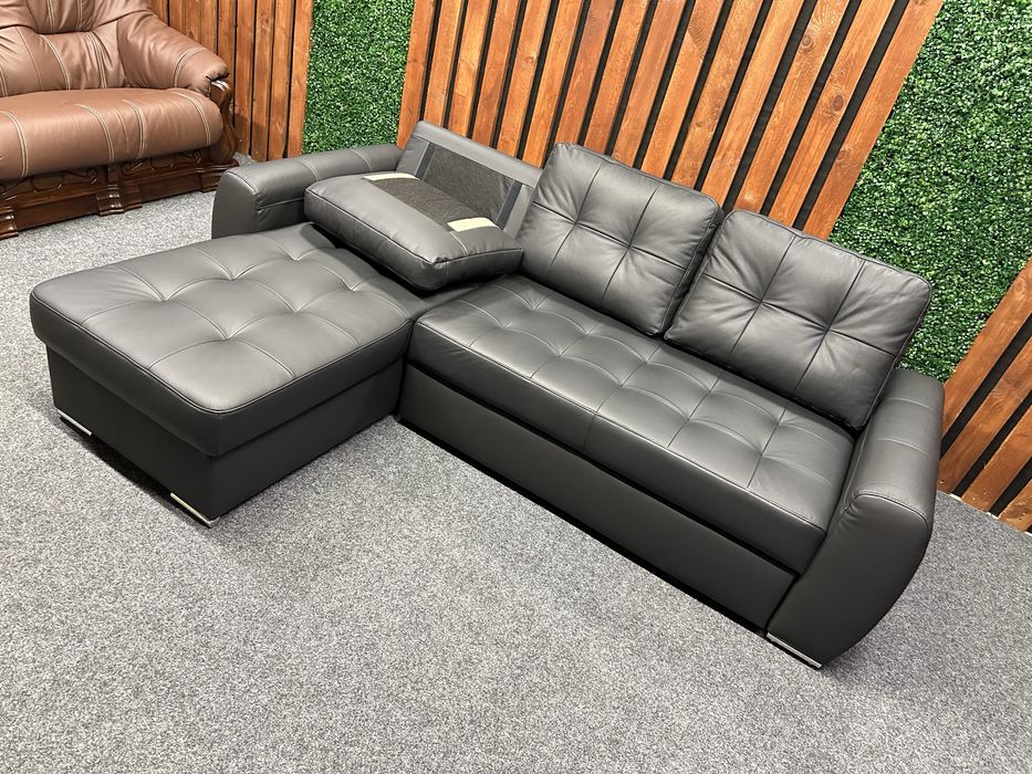 Новий шкіряний диван. Кожаный уголок. Німеччина. Натуральна шкіра.