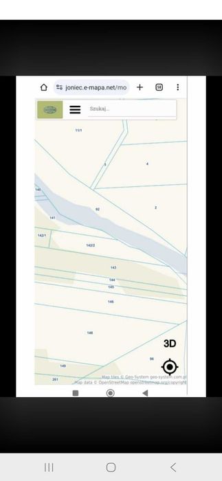 Działka rolna z linią brzegową