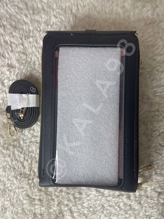 Mini czarna torebka portfel 2w1 + pasek z regulacją - NOWA - ENDAYCON