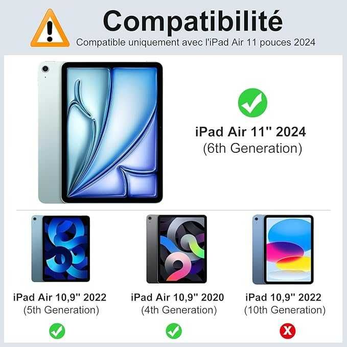 Etui z klawiaturą Bluetooth AZERTY iPad Air 11" 2024, różowe