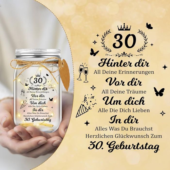 Світлодіодна пляшка з написом, подарунок на 30-річчя