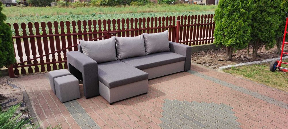 Narożnik Grand z pufami | Wygodny narożnik z pufami