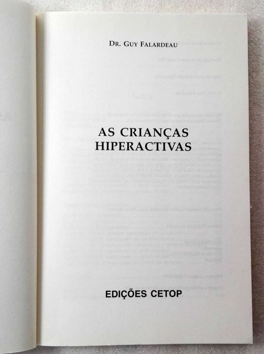 Livro As Crianças Hiperactivas