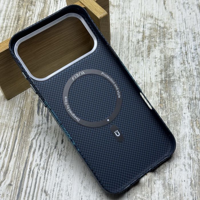 Чехол тонкий Fibra Carbonite MagSafe на iPhone 17 Pro Max/ 17 Pro. Carbon Style Pitaka Чохол