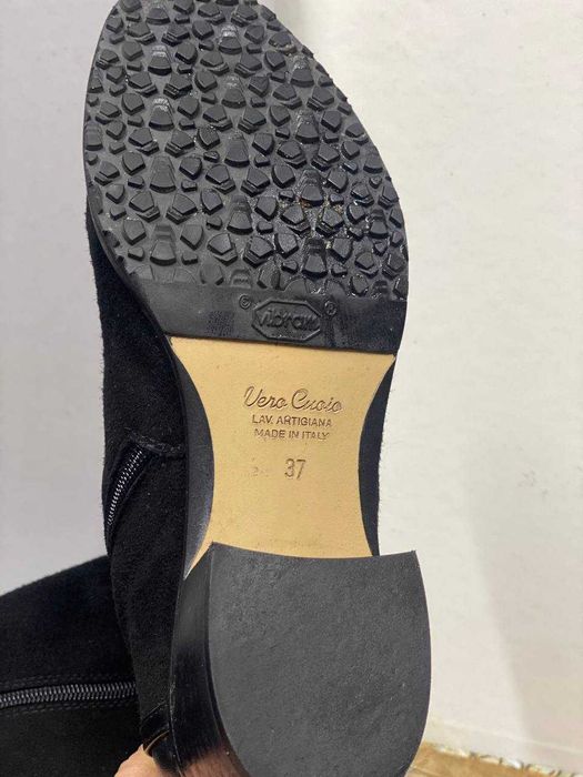 Сапоги замшевые зимние ботфорты , натуральная кожа