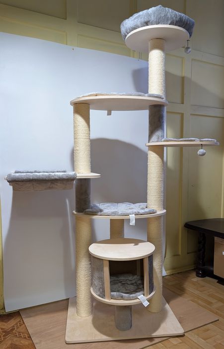 Natural Paradise Drapak dla Kota Petunia 140x68x193cm Szary OGORMNYzwr