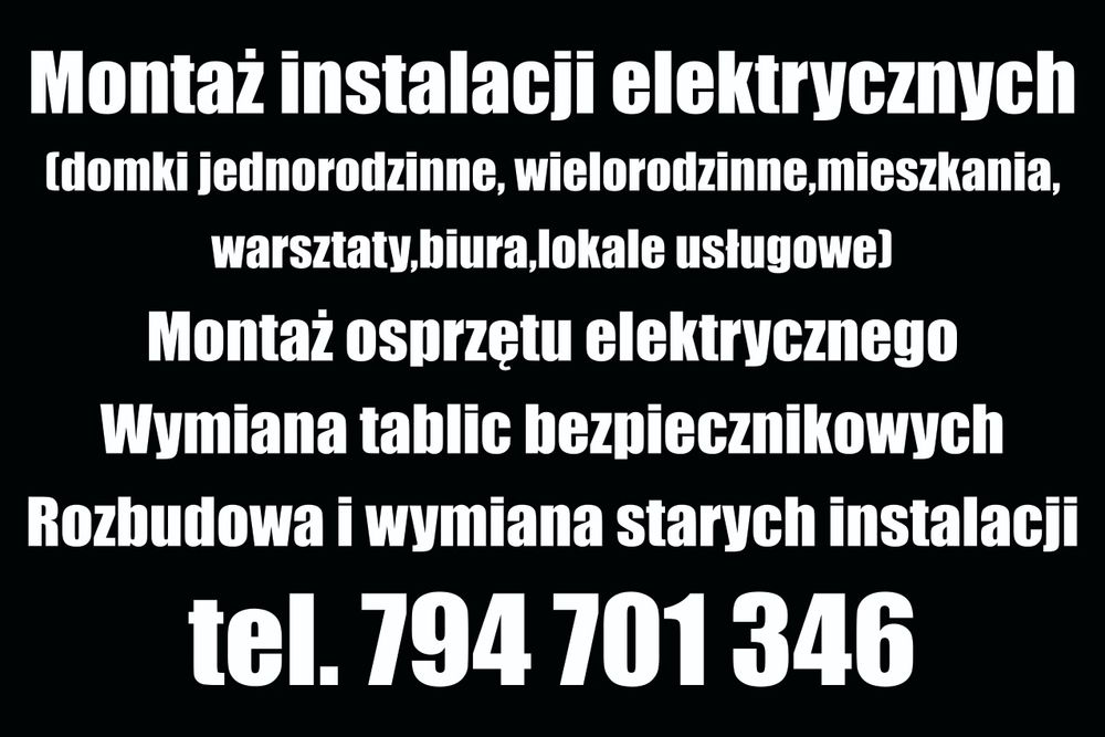 Remonty!! Instalacje elektryczne !!