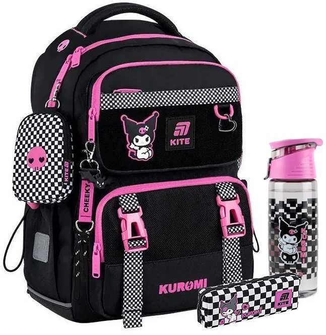Рюкзак шкільний Kite +пенал+пляшечка Kuromi, Кайт, Куромі