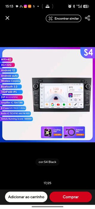 rádio android corsa C e D/ Astra H / Zafira