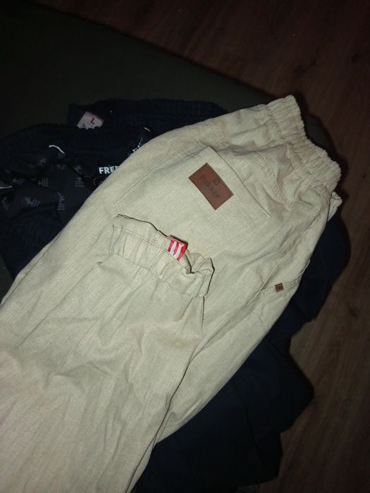 Spodnie męskie joggery Len . Promocja Pakkery