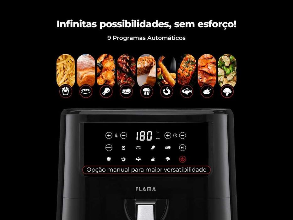 Fritadeira sem Óleo Flama Dual Heat 7.5L Digital (NOVA / SELADA)