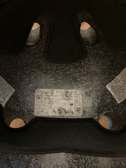 Kask turkusowy 50-54cm dziecięcy