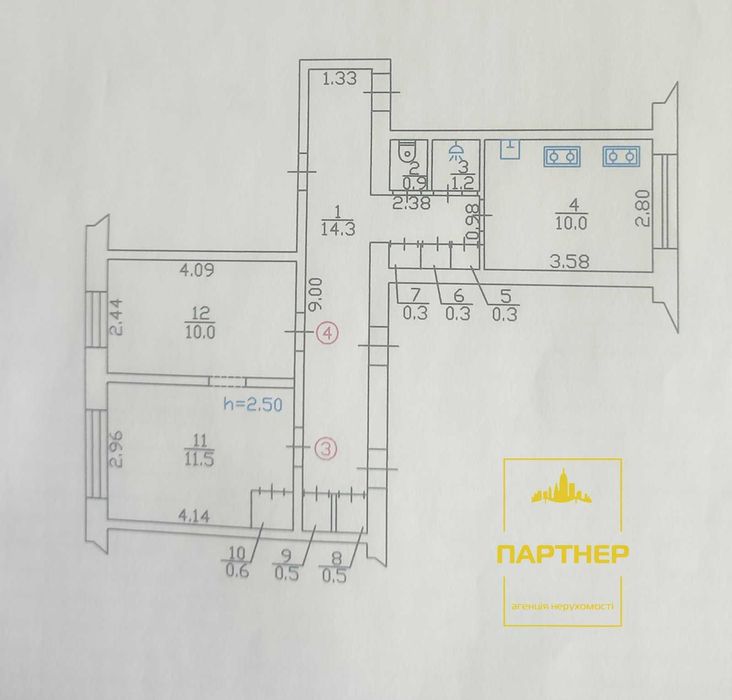 Продам  Дві  суміжні  кімнати  у  малосімейці  в  центрі  Кременчука.