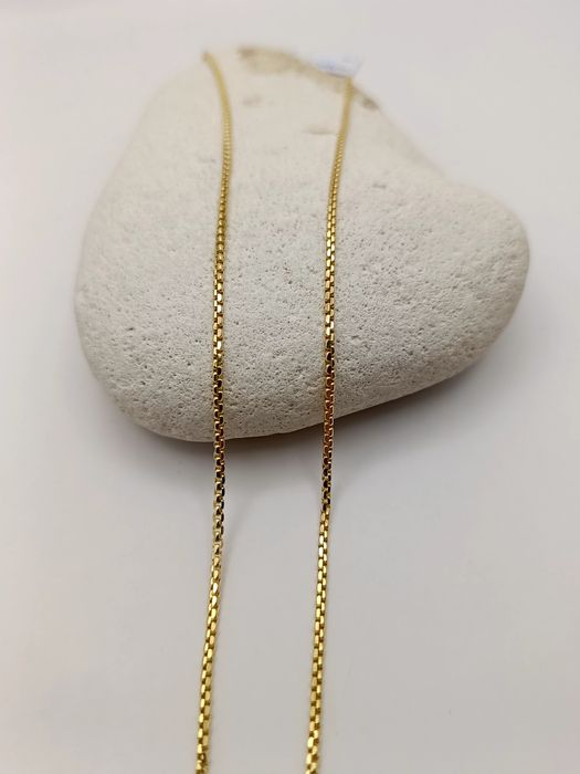 Złoty Łańcuszek Kostka Okrągła 50cm Pr.585 Nowy Zapraszamy