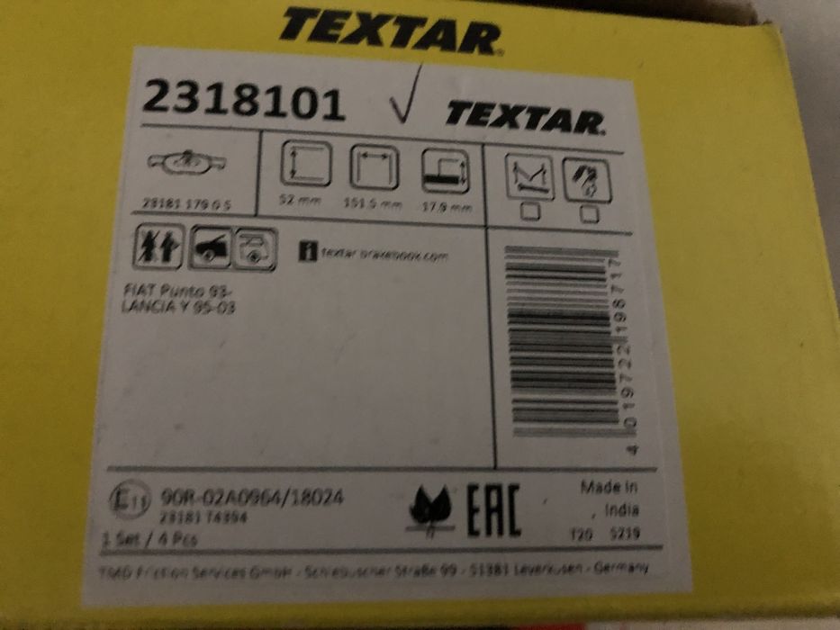 Pastilhas e discos de travao