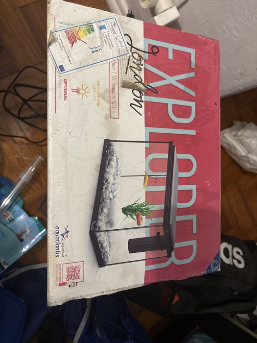 Aquário Completo 17–20L com Luz LED + Aquecedor – Pronto a Usar