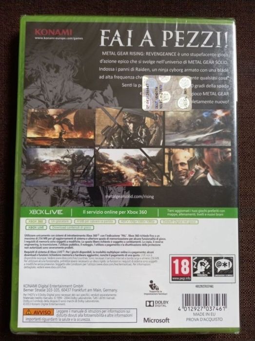 Nowa !!! Gra Metal Gear Rising Revengeance na konsolę xbox 360