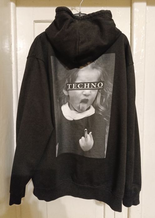 Bluza z kapturem hoodie Techno fuck you