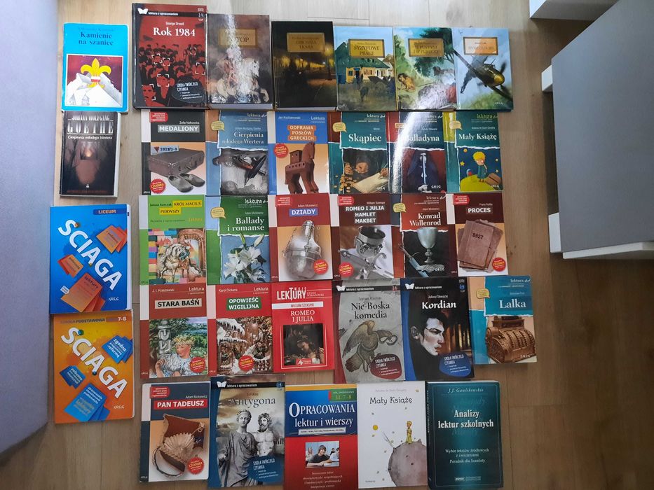 Lektury szkolne liceum/technikum/szkoła podstawowa z opracowaniem GREG