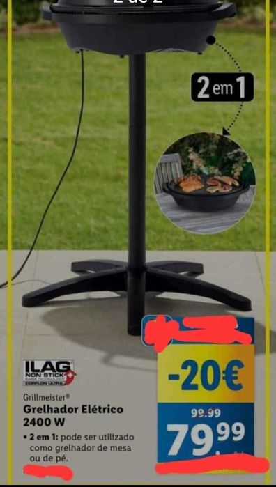 OPORTUNIDADE Churrasqueira Grelhador elétrica de jardim GRILLMEISTER, como novo.
