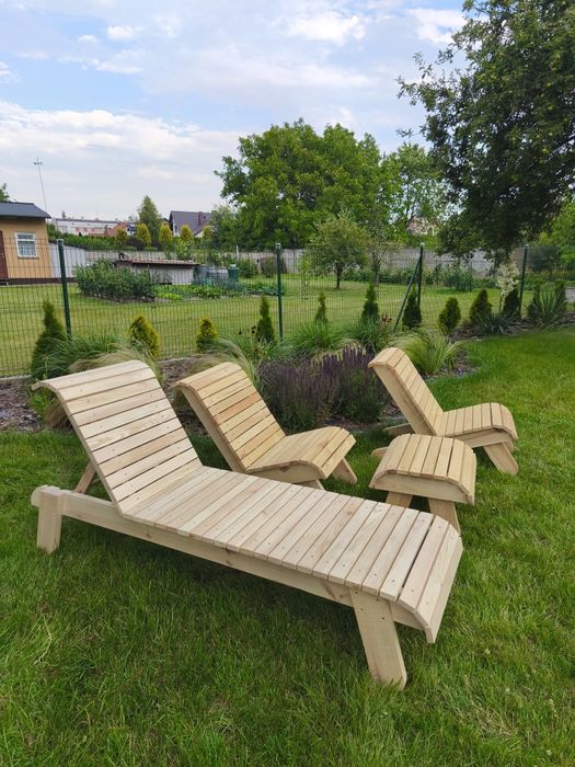 Drewniany Leżak ogrodowy