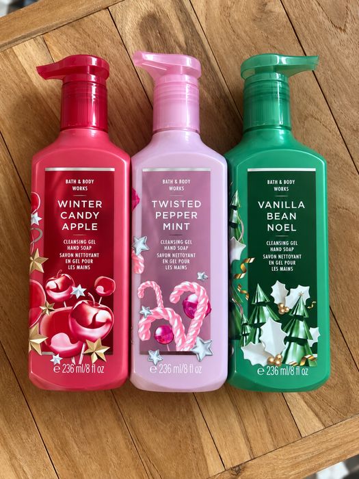 Zestaw 3 mydeł do rąk Bath & Body Works w żelu 3x 236 ml wydajne | edycja zimowa