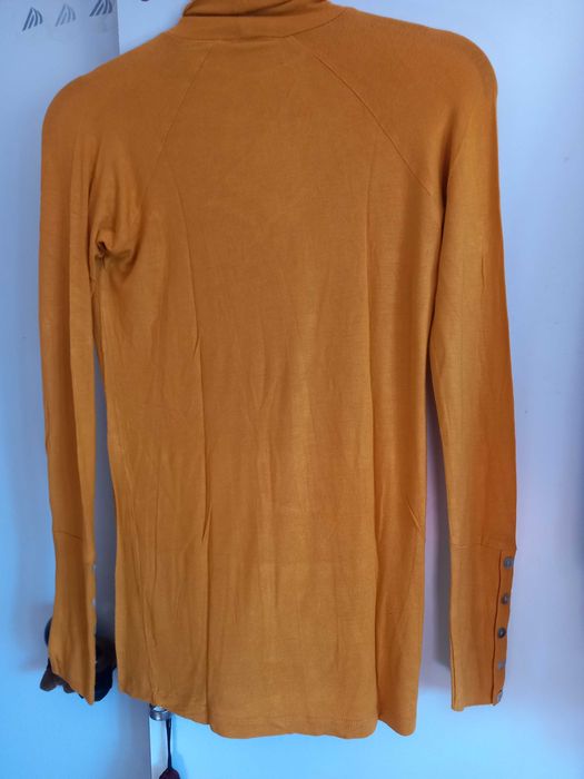 Camisola de gola alta amarela, malha fina - S - Stradivarius