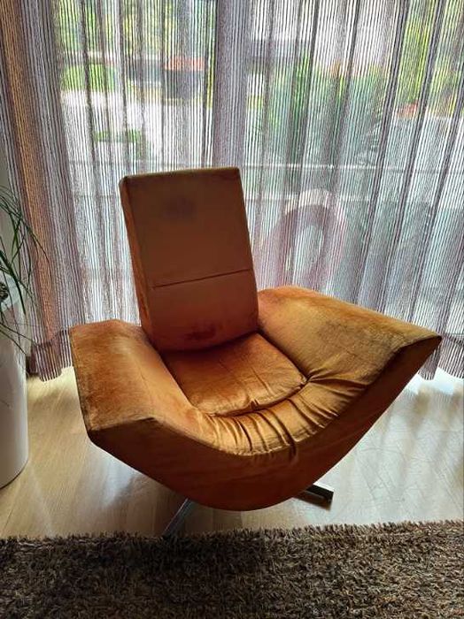 Cadeirão Poltrona Giratória Veludo Design Moderno