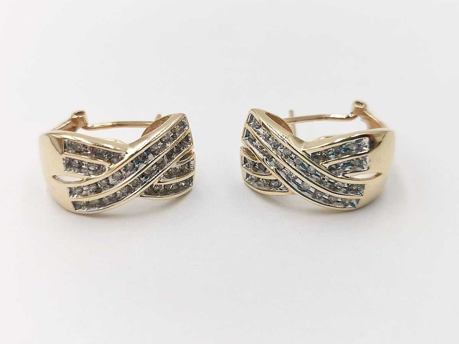 kolczyki złoto diamenty 0,45 karata 6,60 g certyfikat G.901