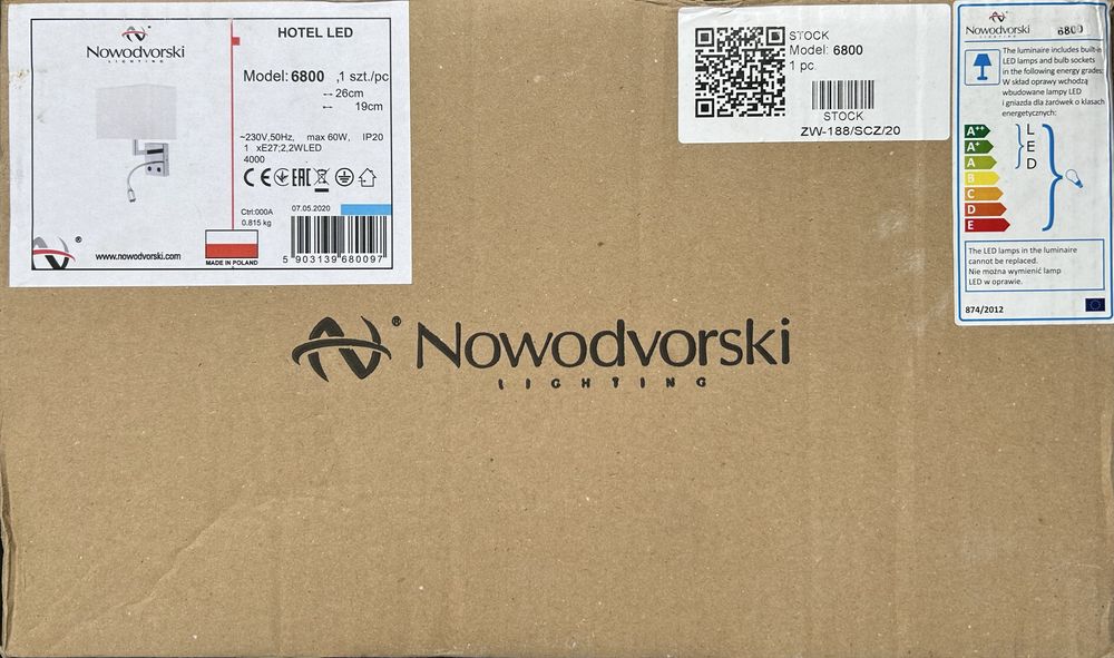KINKIET Nowodvorski  HOTEL LED 6800