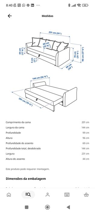 Sofá cama Holmsund