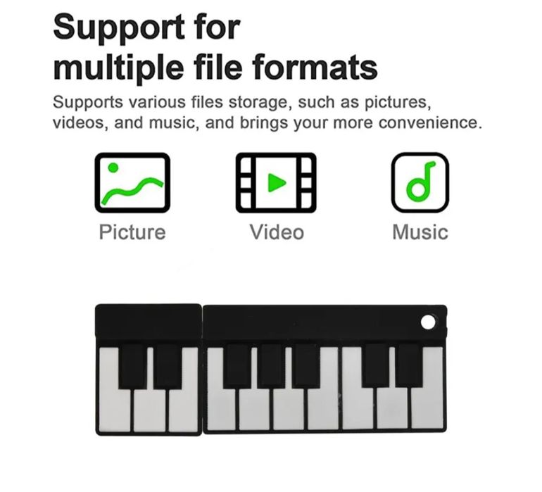 Pen Usb 64 Gb Piano Cartoon Key - Envio Grátis em 48 Horas