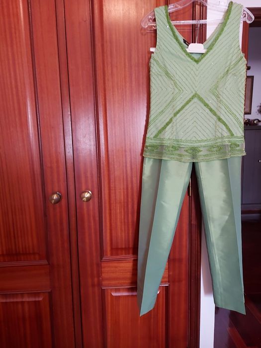 Conjunto de Cerimónia, verde alface, da Tintoretto.