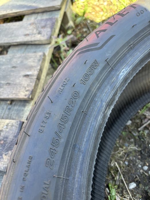 245/45 R20 letnie 2szt. BRIDGESTONE 7mm montaz wysylka