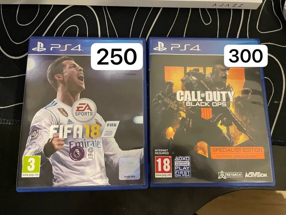 Диски фіфа 18 та call of duty black ops ps4
