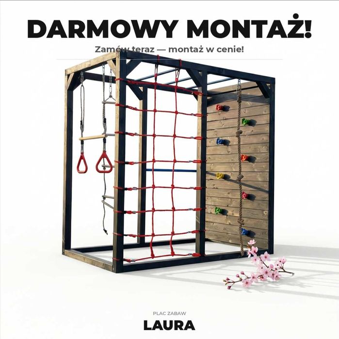Plac zabaw - Laura - Drewniany - Małpi gaj - Wspinaczka