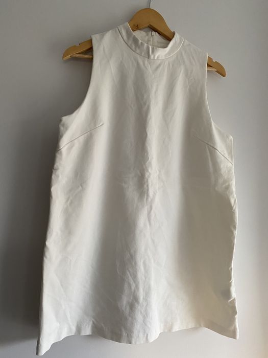 Biała mini sukienka ze stojka XL