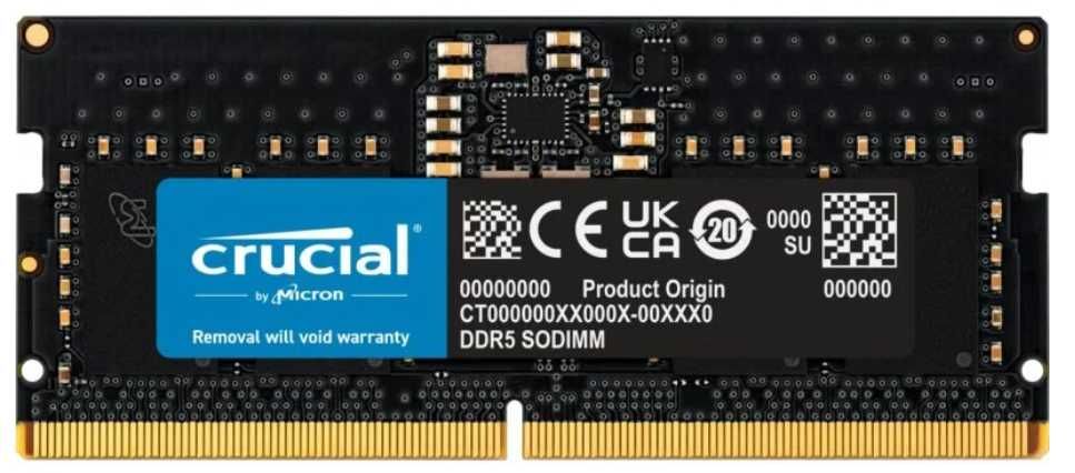 Memória RAM Crucial CT8G48C40S5 DDR5 SO-DIMM 4800MHz 8GB CL40 - NOVA