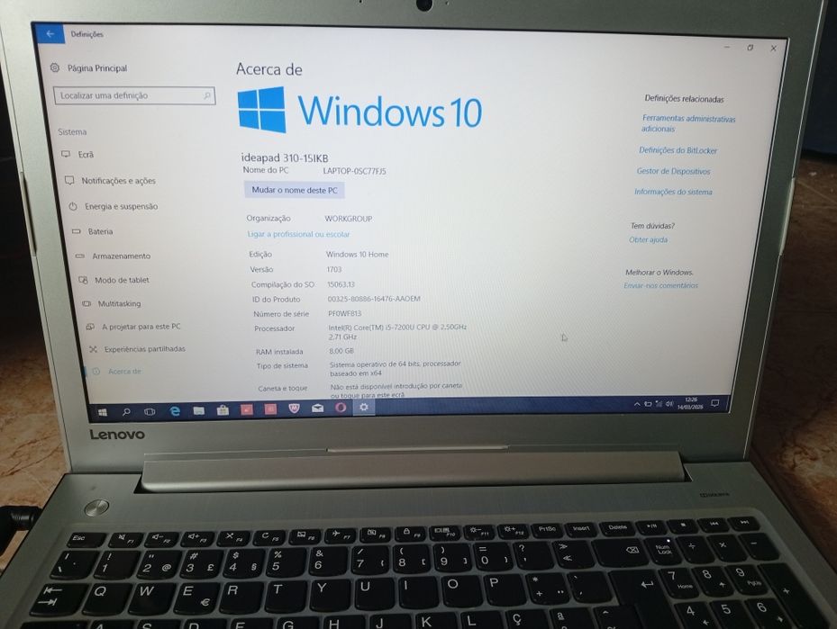 Portátil Lenovo Ideapad 310 i5 7ª Gen 1TB