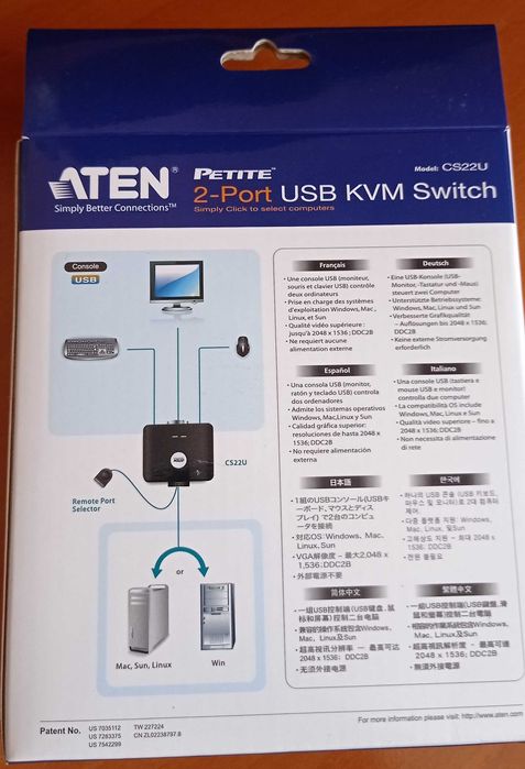 Switch KVM 2 PORT USB64309955285891121