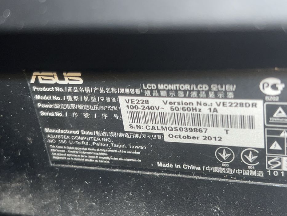 Monitor Asus 22” Full HD 60hz