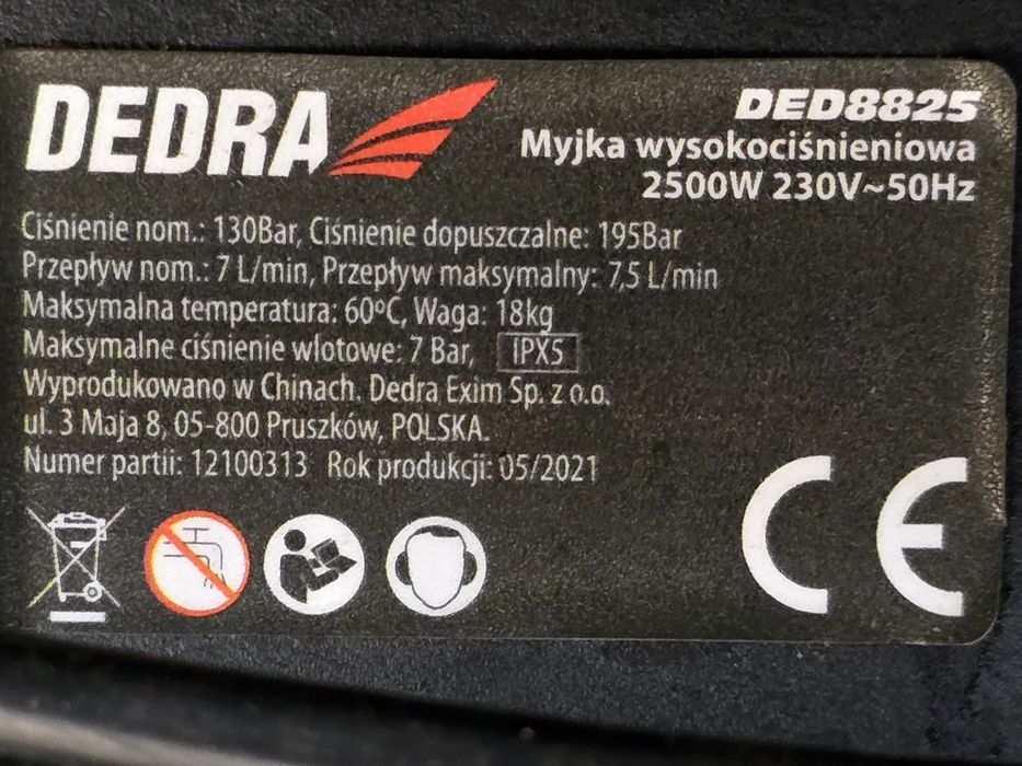 Myjka ciśnieniowa Dedra DED8825