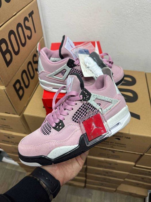 Кроссовки Nike Jordan 4 pink / Джордан розовые высокие 37 38 39 40