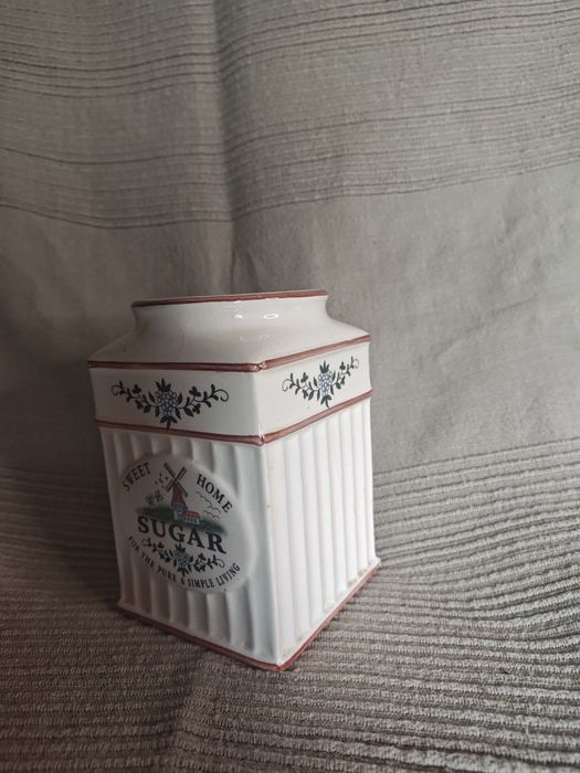 Pojemnik vintage na cukier lub doniczka z duszą