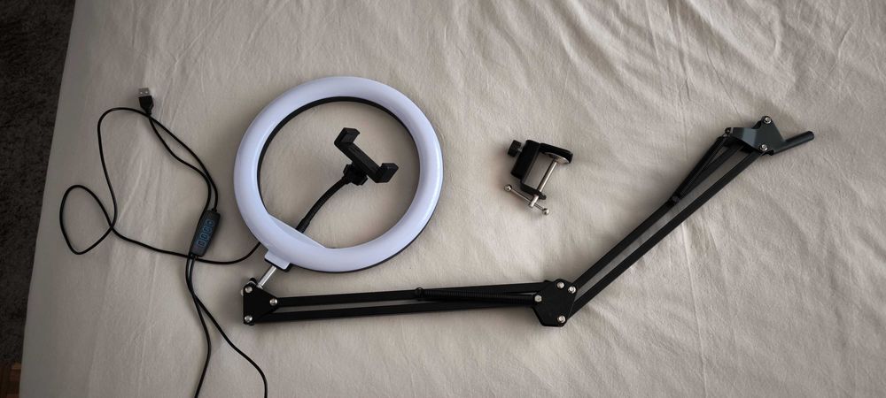 Ring Light com suporte de braço p/ mesa