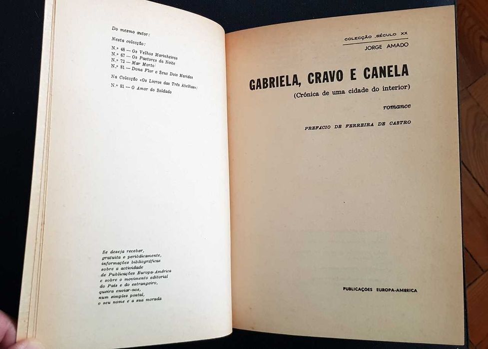 Jorge Amado "Gabriela, cravo e canela"
