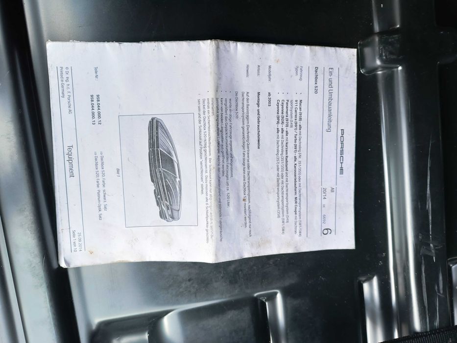 Box dachowy Porsche , bagażnik dachowy Porsche 218x89x40